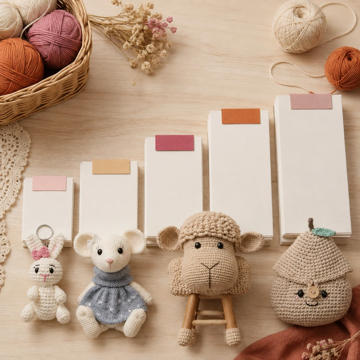 Acervo de receitas de amigurumi organizado por degrau